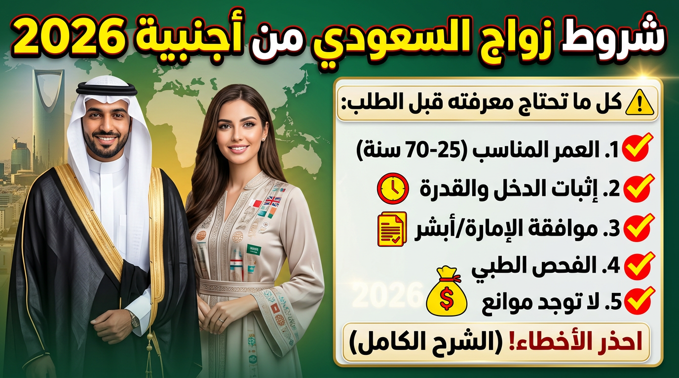 متطلبات وإجراءات زواج المواطن السعودي من أجنبية لعام 2026.