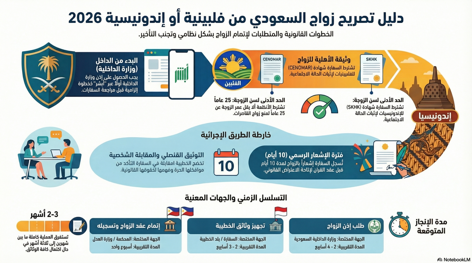 تصريح زواج سعودي من فلبينية أو إندونيسية - الشروط والخطوات.