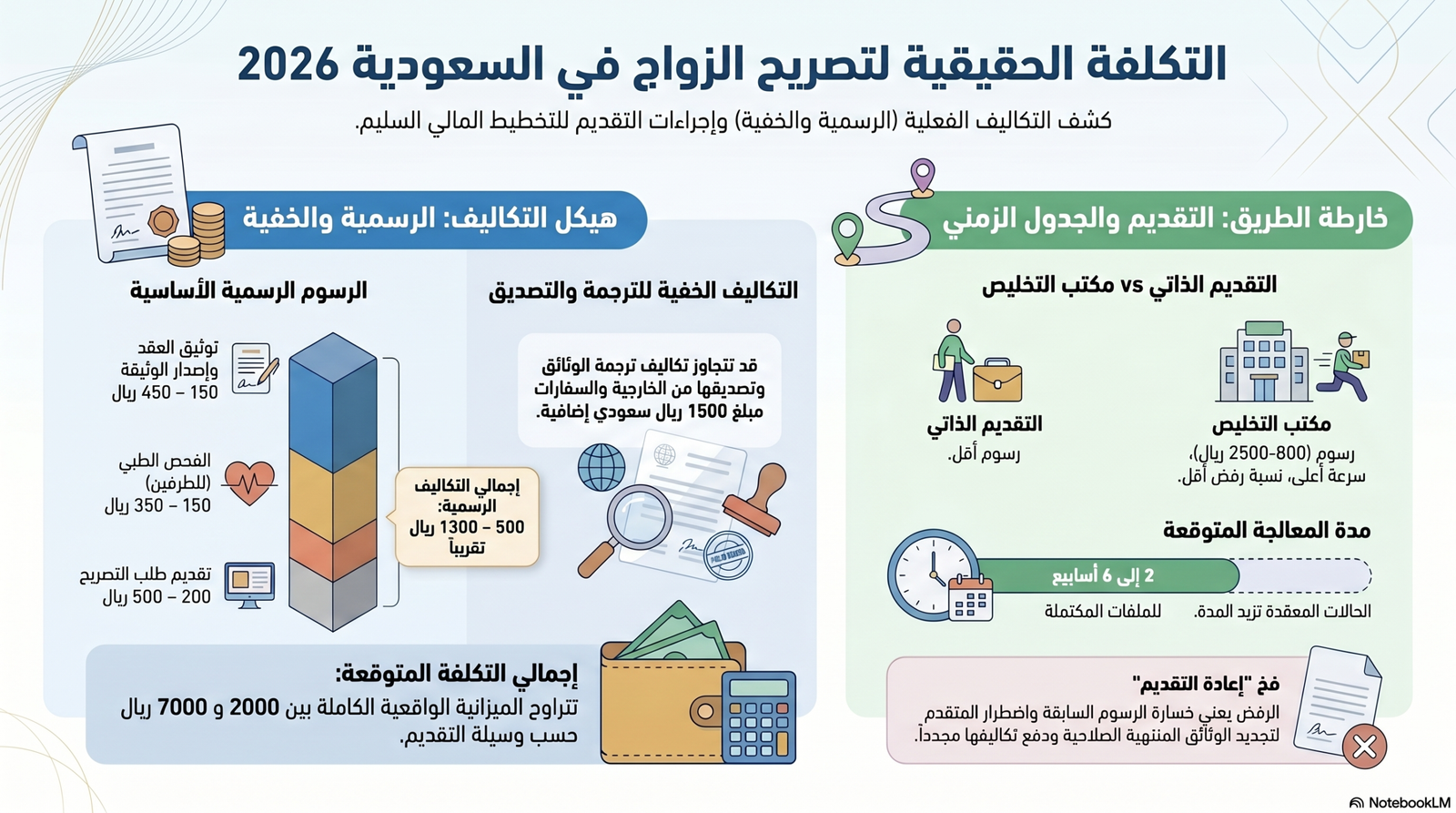 رسوم تصريح الزواج في السعودية 2026 والأوراق الرسمية المطلوبة.